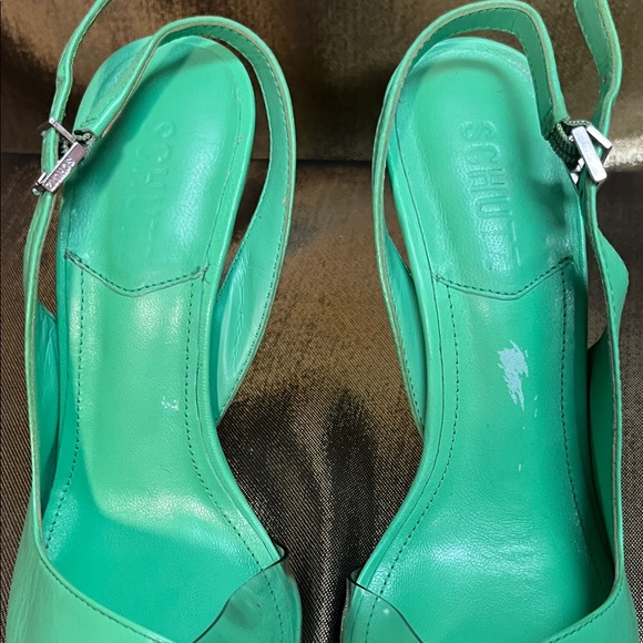 SCHUTZ Vibrant Green Pointed Heels - Picture 3 of 9